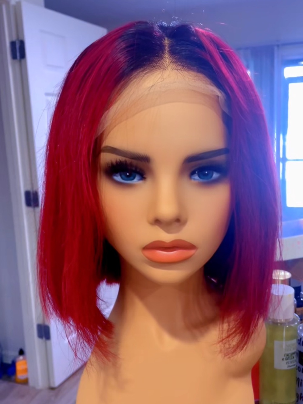 Red Lace Front Bob Wig - Women Hair